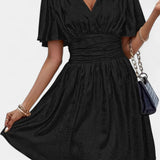 Adalee Vestido de Dama con Escote en V y Cintura Cruzada