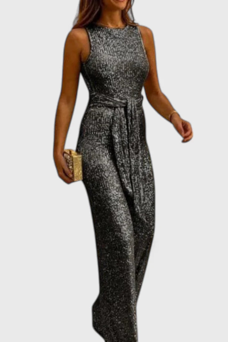 Adele Mono de lentejuelas con cintura ajustable