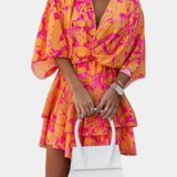 Eliza Vestido Mini con Nudo Frontal y Volantes