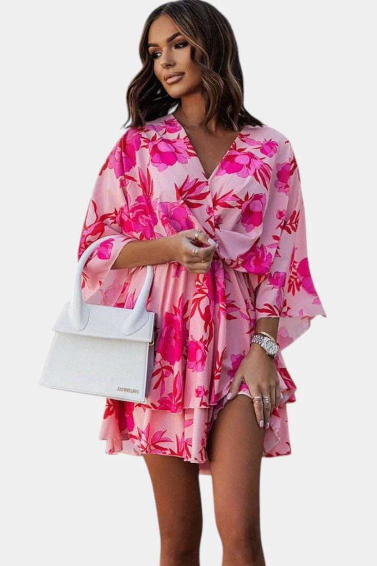 Eliza Vestido Mini con Nudo Frontal y Volantes