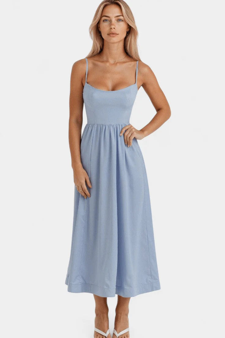 Marvelle Vestido Midi Sin Mangas de Caída Ligera