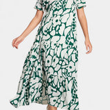 Nélida Vestido Fluido Estampado con Escote en V