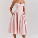 Felicity Vestido Midi Corsé Sin Mangas