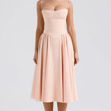 Felicity Vestido Midi Corsé Sin Mangas