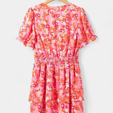 Kimberly Vestido Floral con Volantes con Escote en V