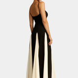 Catalina Vestido Maxi Bicolor de Tirantes Finos