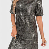 Loreen Vestido Mini con Brillos y Corte Relajado