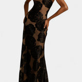 Vlada Vestido Floral de Terciopelo