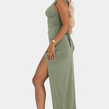 Viveka Vestido con Lazo en la Espalda y Comodidad Elástica