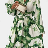 María Vestido Maxi de Manga Larga con Escote en V