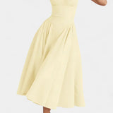 Felicity Vestido Midi Corsé Sin Mangas